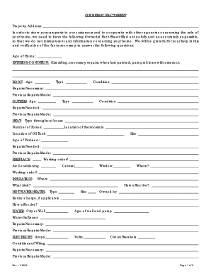 Owner's Fact Sheet