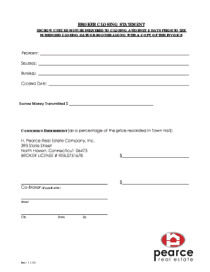 Broker Closing Statement