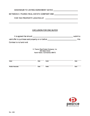 Addendum to Listing Agreement