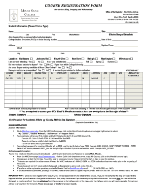 Course Registration Form