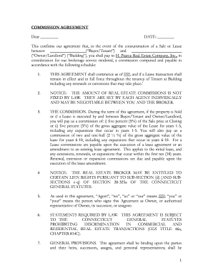 Commission Agreement for Real Estate Services