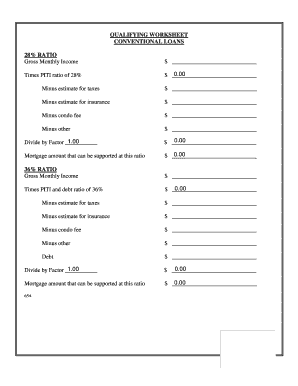 Conventional Loan Qualifying Worksheet