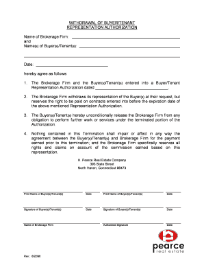 Withdrawal of Buyer/Tenant Representation Authorization
