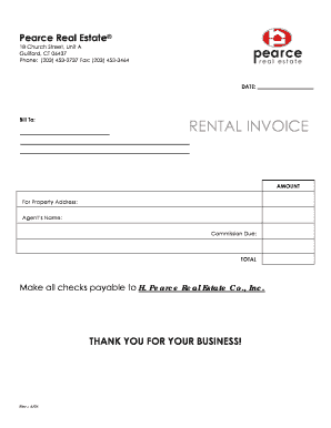 Rental Invoice Template