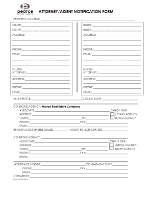 Attorney Agent Notification Form