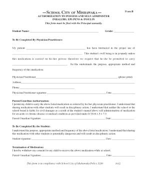 Authorization to Self-Administer Medication