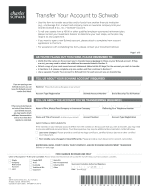 Transfer Your Account to Schwab Form