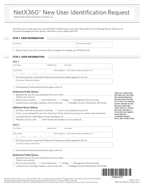NetX360 New User Identification Request Form
