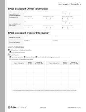 Internal Account Transfer Form
