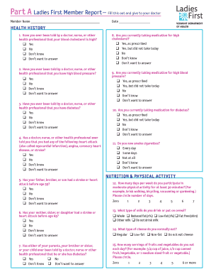 Ladies First Health History Form