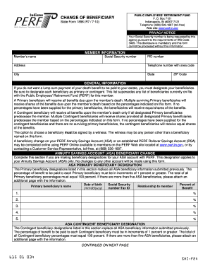 Change of Beneficiary Form