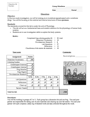 Dissection Kit Form