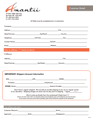 Customer Detail Form