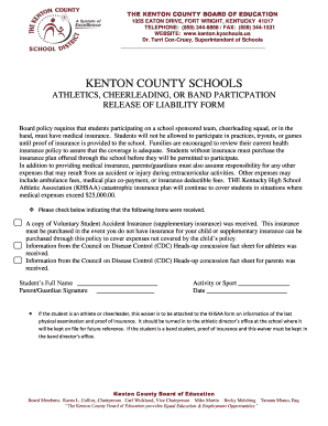 Kentucky Athletics Liability Release Form