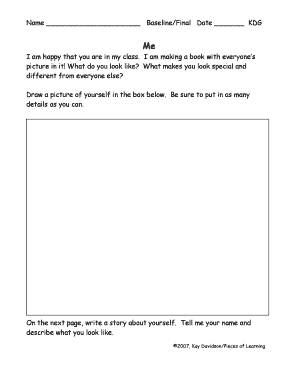 Kindergarten Self-Description and Home Drawing Activity