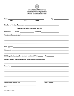 Dental Examination Form