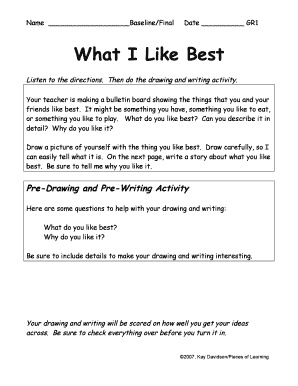 First Grade Drawing and Writing Activity