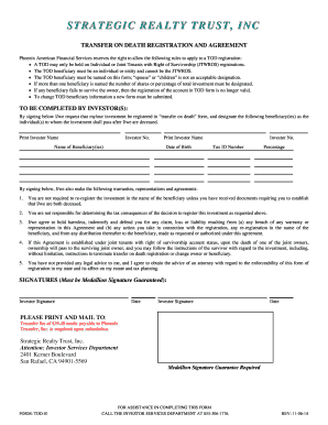 Transfer on Death Registration Agreement