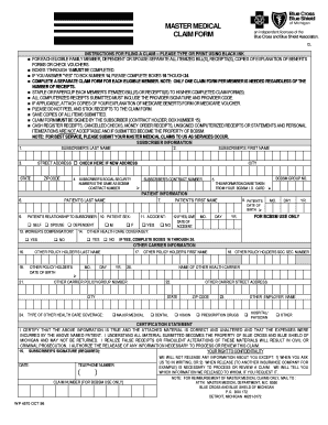 Master Medical Claim Form