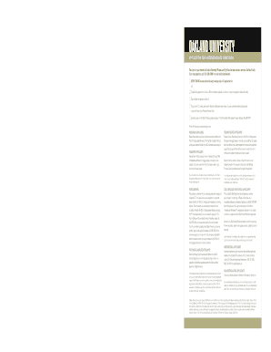 Oakland University Undergraduate Application Form
