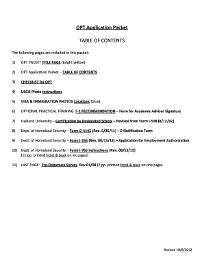 OPT Application Packet
