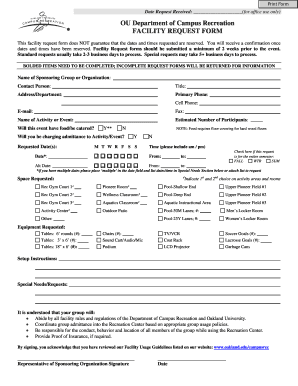 Facility Request Form