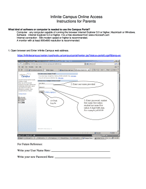 Infinite Campus Parent Portal Access Instructions