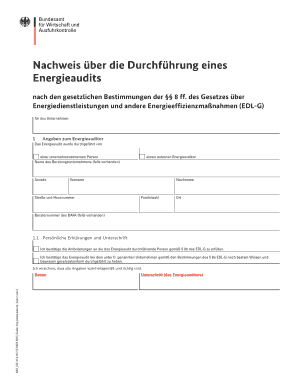 Nachweis über die Durchführung eines Energieaudits