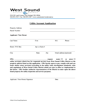 Utility Account Application