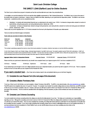 Stafford Loan Request Form