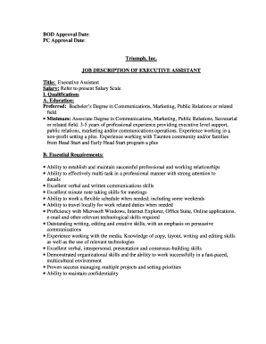 Executive Assistant Job Description