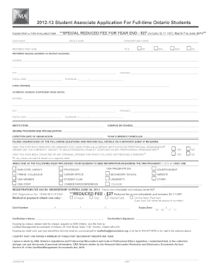 2012-13 Student Associate Application