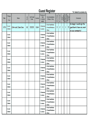 Guest Register Form