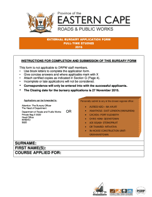 External Bursary Application Form