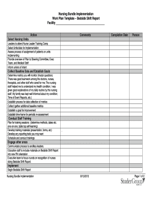 Signed statement example - Nursing Bundle Implementation Work Plan Template Bedside - crh arizona