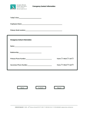 Emergency Contact Information Form