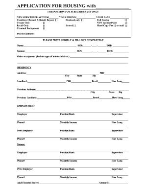 Tenant Application Form