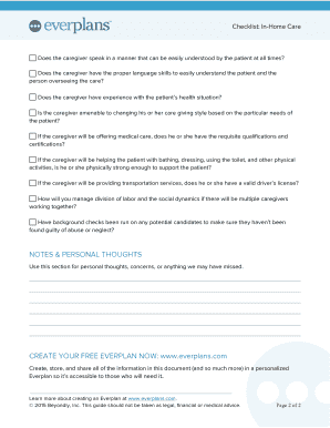 In-Home Caregiver Hiring Checklist