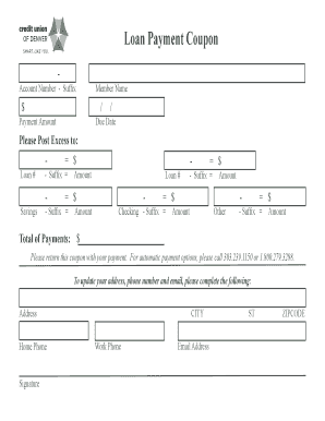Loan Payment Coupon