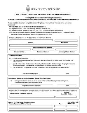 Staff Tuition Waiver Request Form