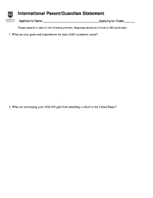 International Parent Guardian Statement