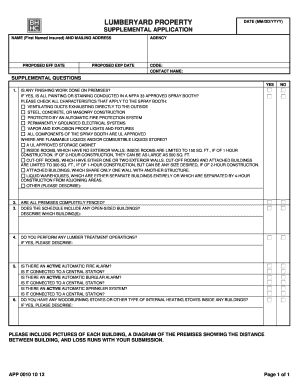 Lumberyard Property Supplemental Application