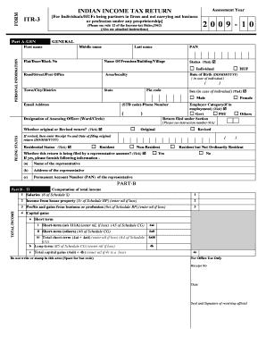 Indian Income Tax Return ITR-3