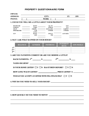 Property Questionnaire Form
