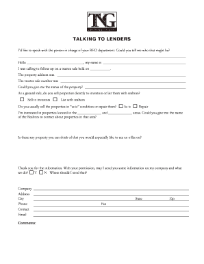 REO Department Contact Form