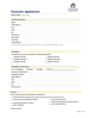 Volunteer Application Form