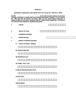 Service Tax Registration Certificate