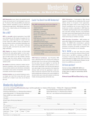 American Wine Society Membership Application