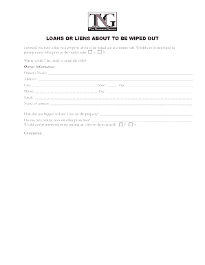 Property Lien Cash Offer Form