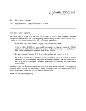 Philippines Taxpayer Identification Number Application